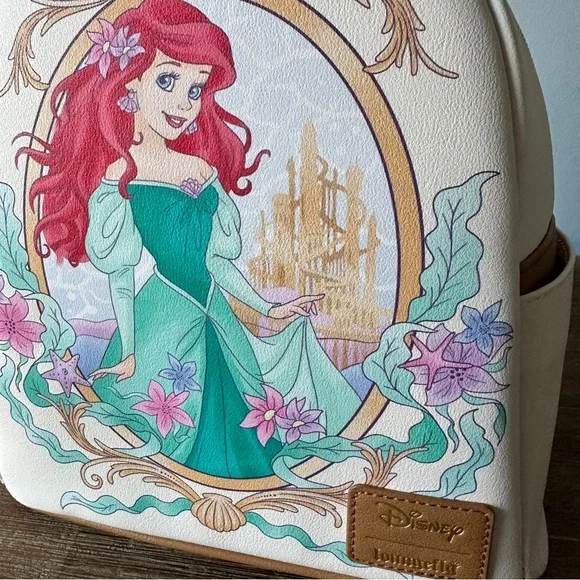 Loungefly Disney The Little Mermaid Ariel Portrait Floral Mini Backpack New - Picture 8 of 8